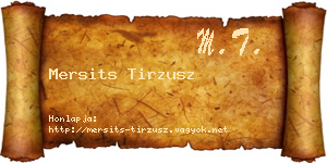 Mersits Tirzusz névjegykártya